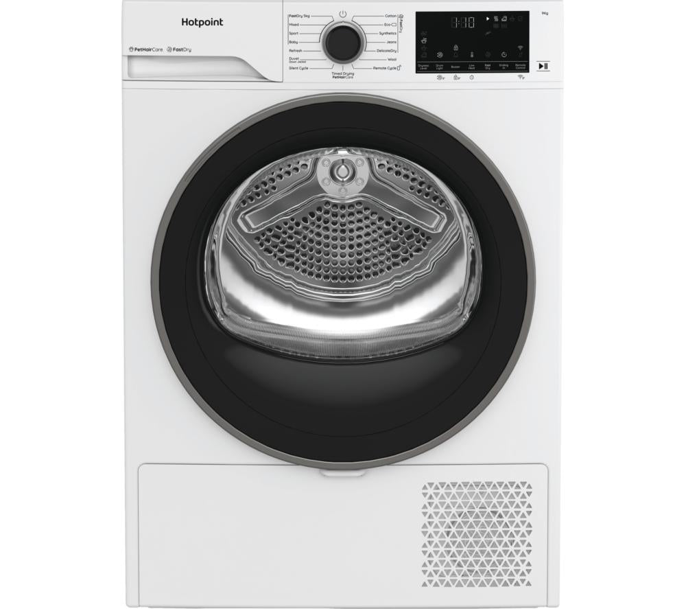 HOTPOINT FabricCare C HD 94M WBS UK WiFi-enabled 9 kg Heat Pump Tumble Dryer - White