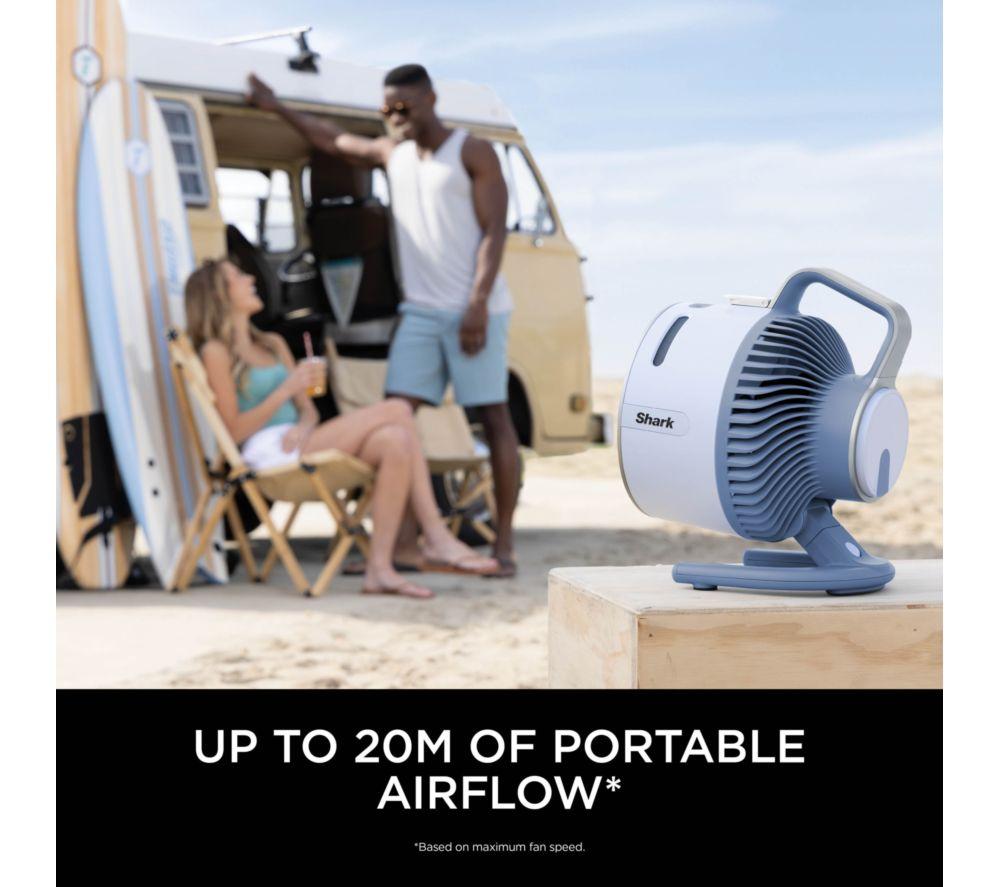 SHARK FlexBreeze HydroGo FA050UKBL Portable 6.8" Misting Turbo Fan - Glacier Blue & Cool Gray