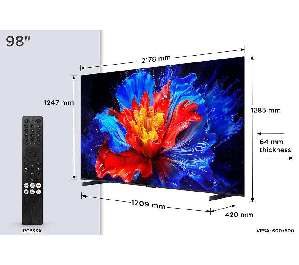 TCL 98P8K Televisor QLED HDR 4K Ultra HD Inteligente de 98"