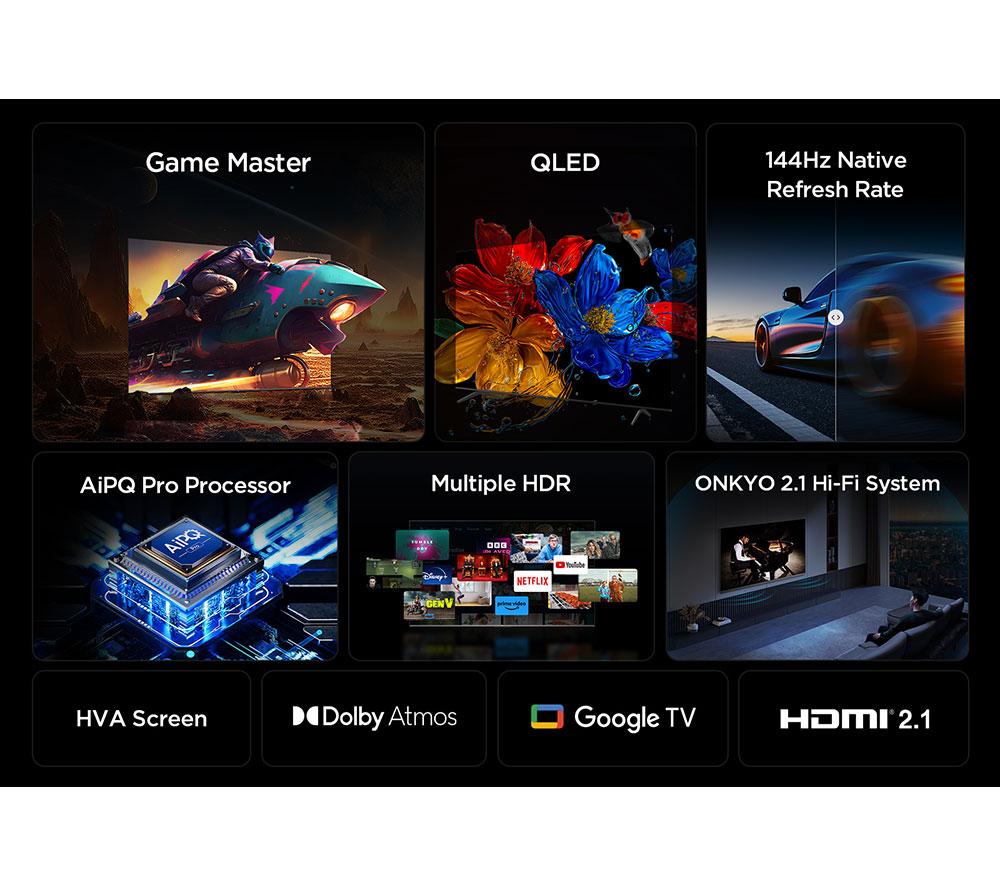 TCL 98P8K Televisor QLED HDR 4K Ultra HD Inteligente de 98"