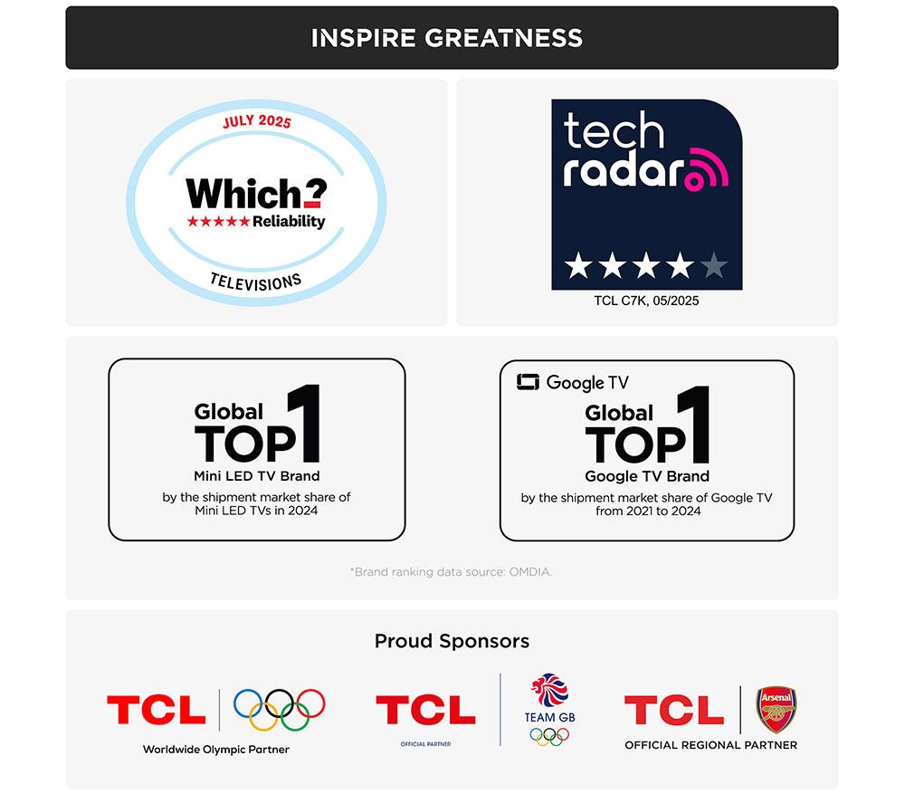 TCL C7K 98" Smart TV QD-Mini LED 4K HDR con Google TV - 98C7K