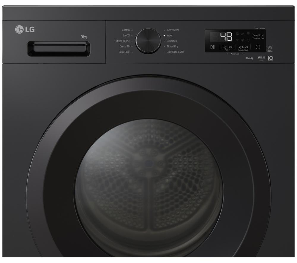 Secadora de Bomba de Calor LG Serie 2 ThinQ RHX1009NNK de 9 kg - Negro Ónix