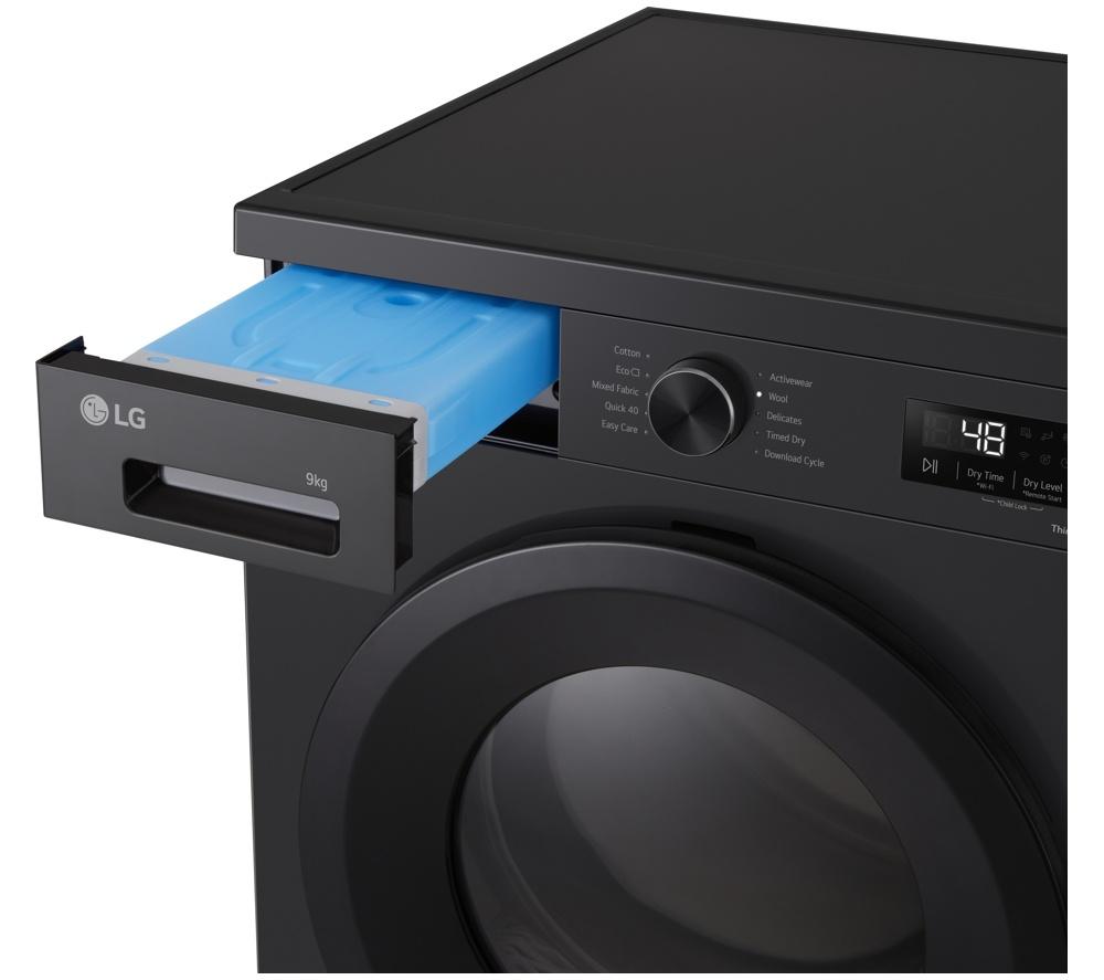 Secadora de Bomba de Calor LG Serie 2 ThinQ RHX1009NNK de 9 kg - Negro Ónix