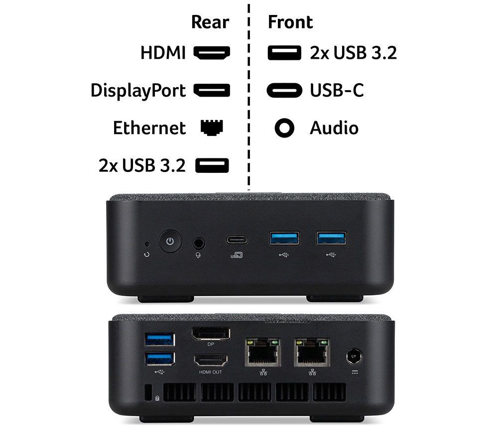 Mini PC de sobremesa ACER Revo RB-102 - Intel® Ultra 5, 512 GB SSD, Negro