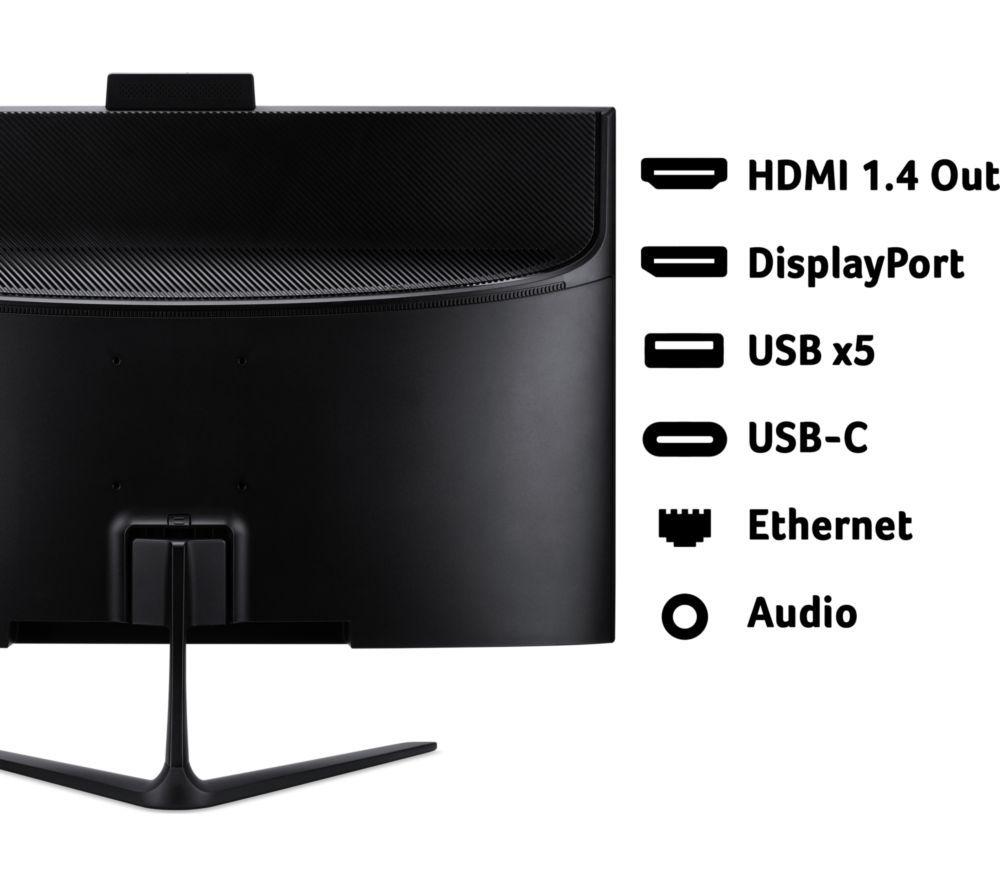 ACER Aspire C24-B 23,8" All-in-One-PC – Intel® Celeron®, 512 GB SSD, Schwarz
