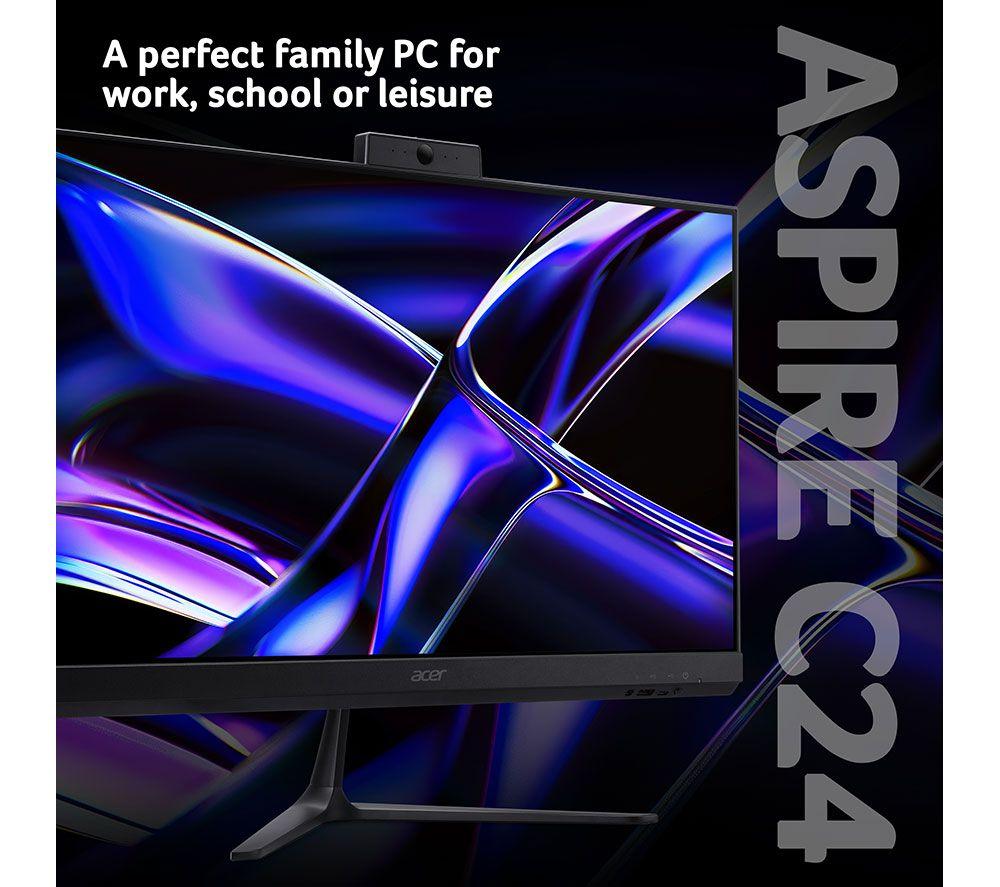 ACER Aspire C24-B 23,8" All-in-One-PC – Intel® Celeron®, 512 GB SSD, Schwarz