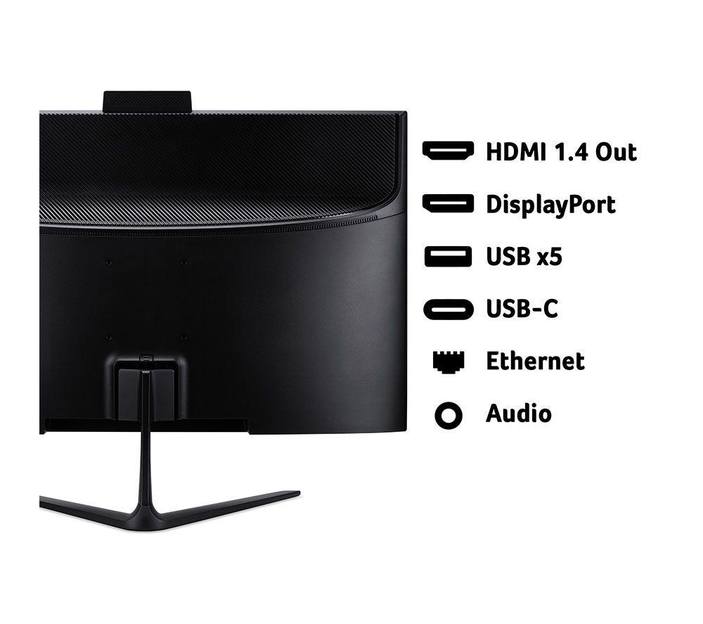 ACER Aspire C24-B 23,8" All-in-One-PC – Intel® Celeron®, 512 GB SSD, Schwarz