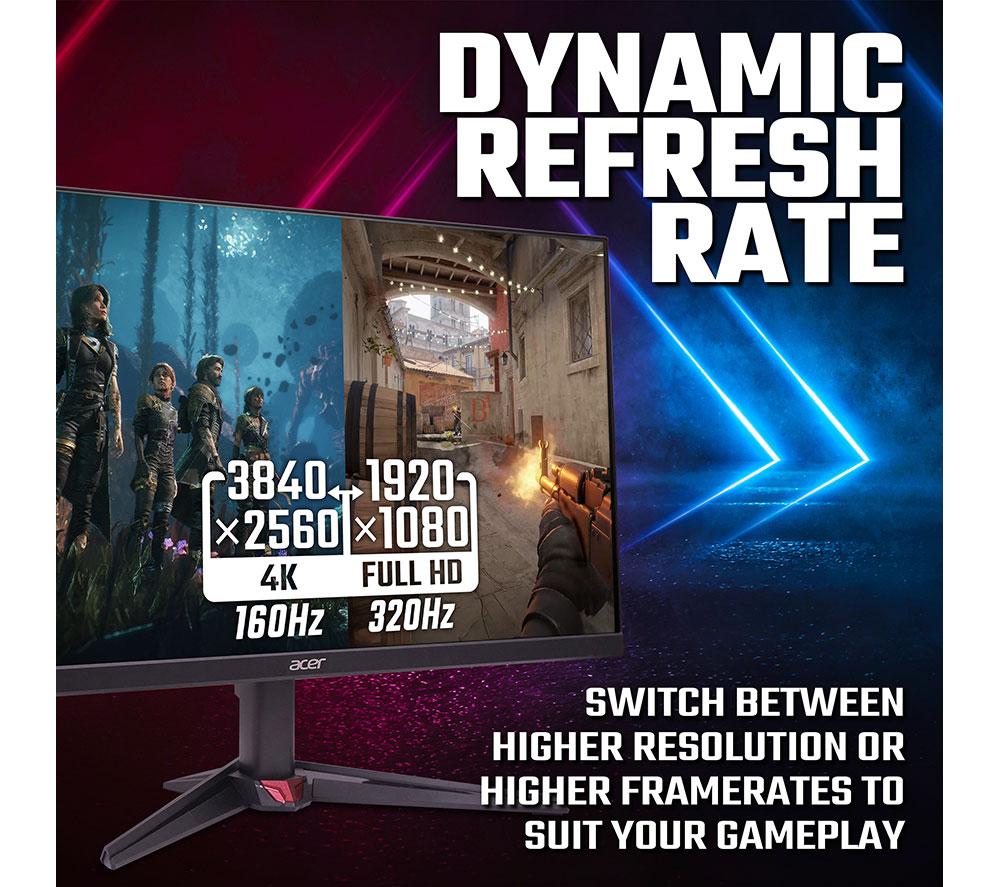 ACER Nitro VG270KV4 bmiipx 4K Ultra HD 27" IPS LCD Dual-Mode Gaming Monitor - Black
