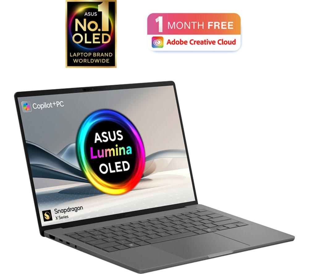 ASUS Zenbook A14 UX3407QA 14" Laptop, Copilot+ PC – Snapdragon X Plus, 1 TB SSD, Iceland Grey