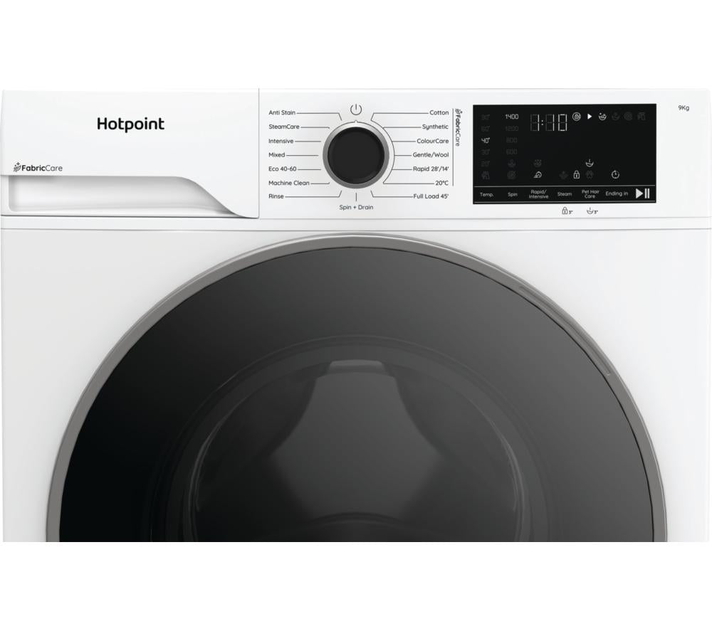 Lavadora HOTPOINT FabricCare HBCA 93 CARE UK de 9 kg y 1400 rpm - Blanca