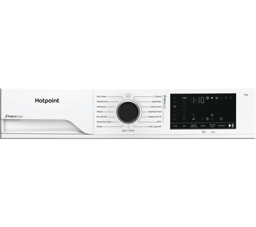 Lavadora HOTPOINT FabricCare HBCA 93 CARE UK de 9 kg y 1400 rpm - Blanca