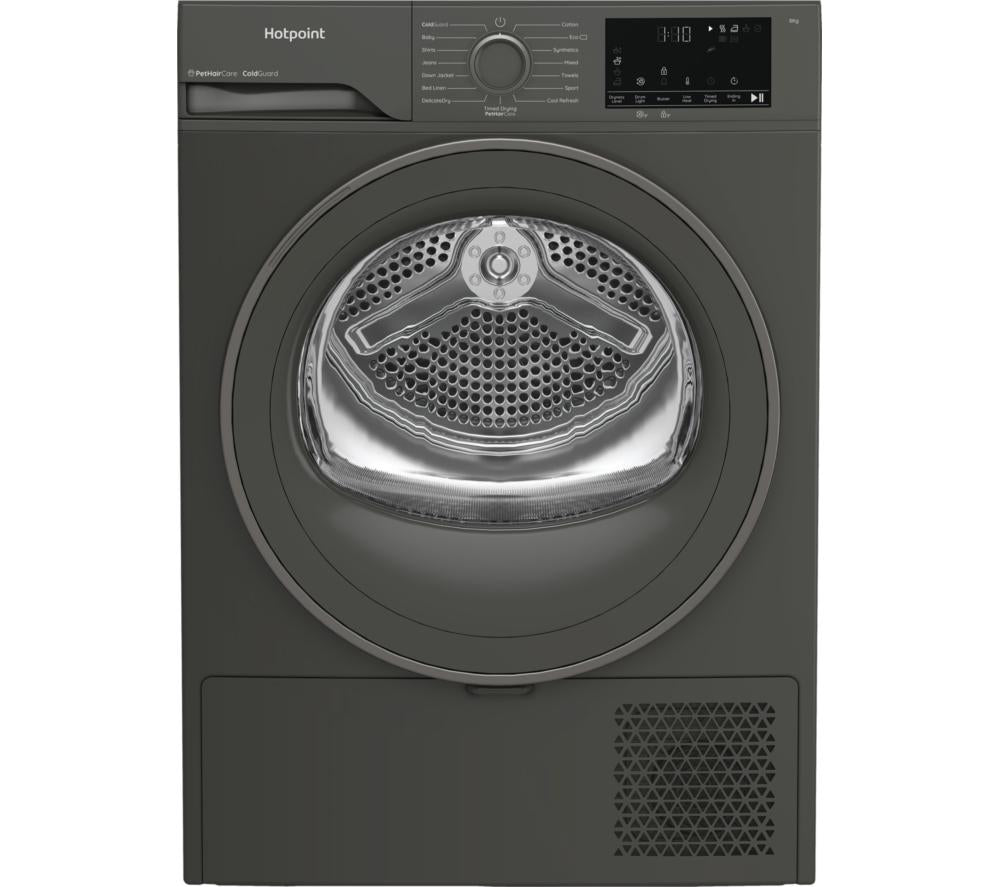 HOTPOINT PetHairCare C HSD 82M GG UK 8 kg Heat Pump Tumble Dryer - Dark Grey