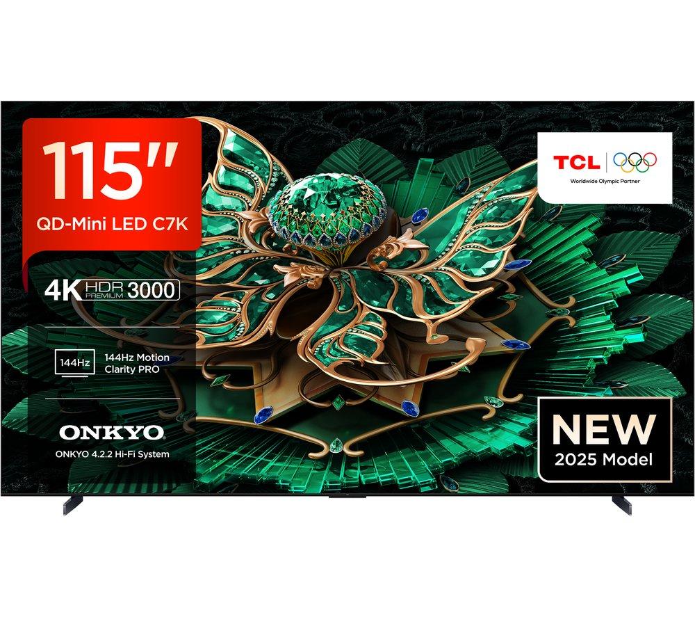 TCL C7K 115" QD-Mini LED 4K HDR Smart Google TV - 115C7K-UK