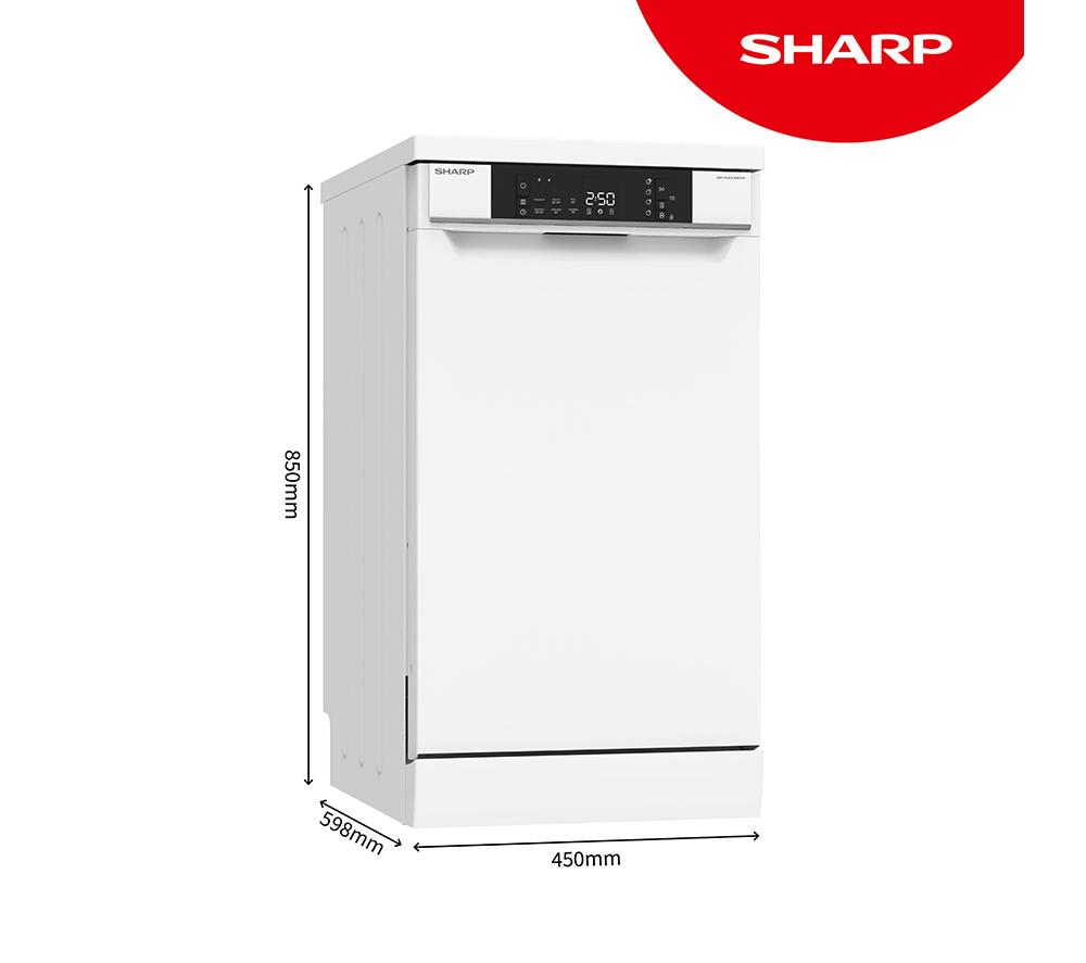 SHARP QW-NS1EF49E0W-EN Slimline Dishwasher - White