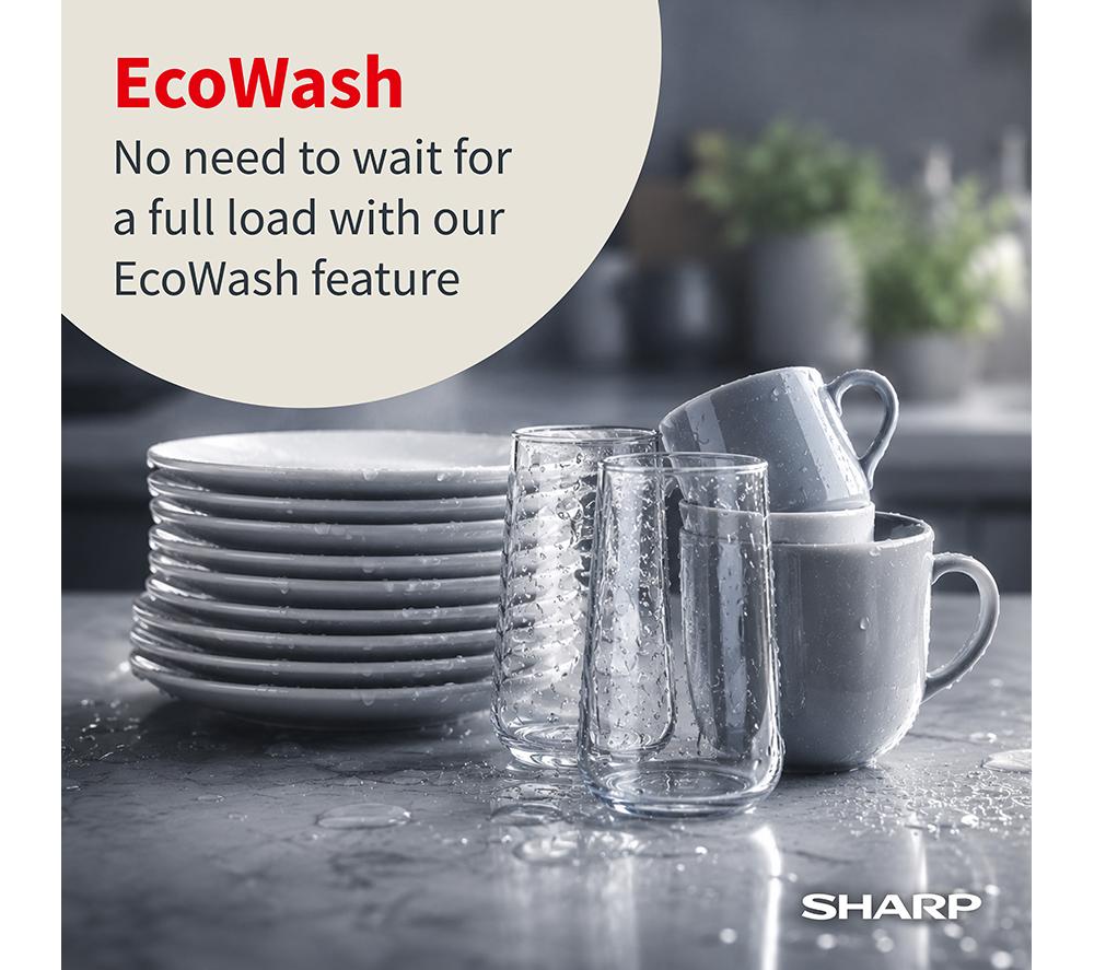 SHARP QW-NS1EF49E0W-EN Slimline Dishwasher - White