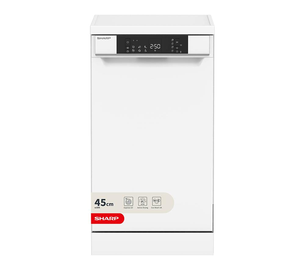 SHARP QW-NS1EF49E0W-EN Slimline Dishwasher - White