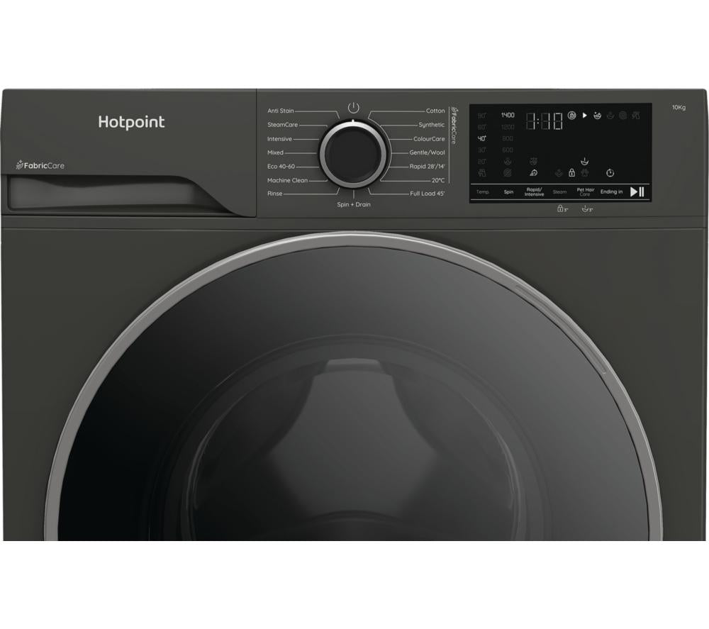 Lavadora HOTPOINT FabricCare HBCA 103G CARE UK de 10 kg y 1400 rpm - Gris Manhattan