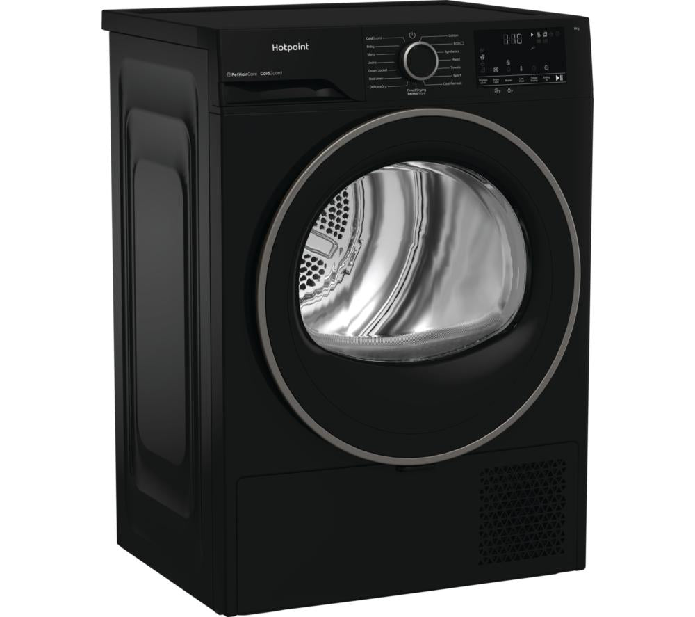 HOTPOINT PetHairCare C HSD 82M BB UK 8 kg Heat Pump Tumble Dryer - Black