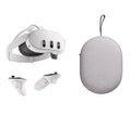 META Quest 3 Virtual Reality Headset and Quest 3 & 3S Carrying Case Bundle - White & Grey