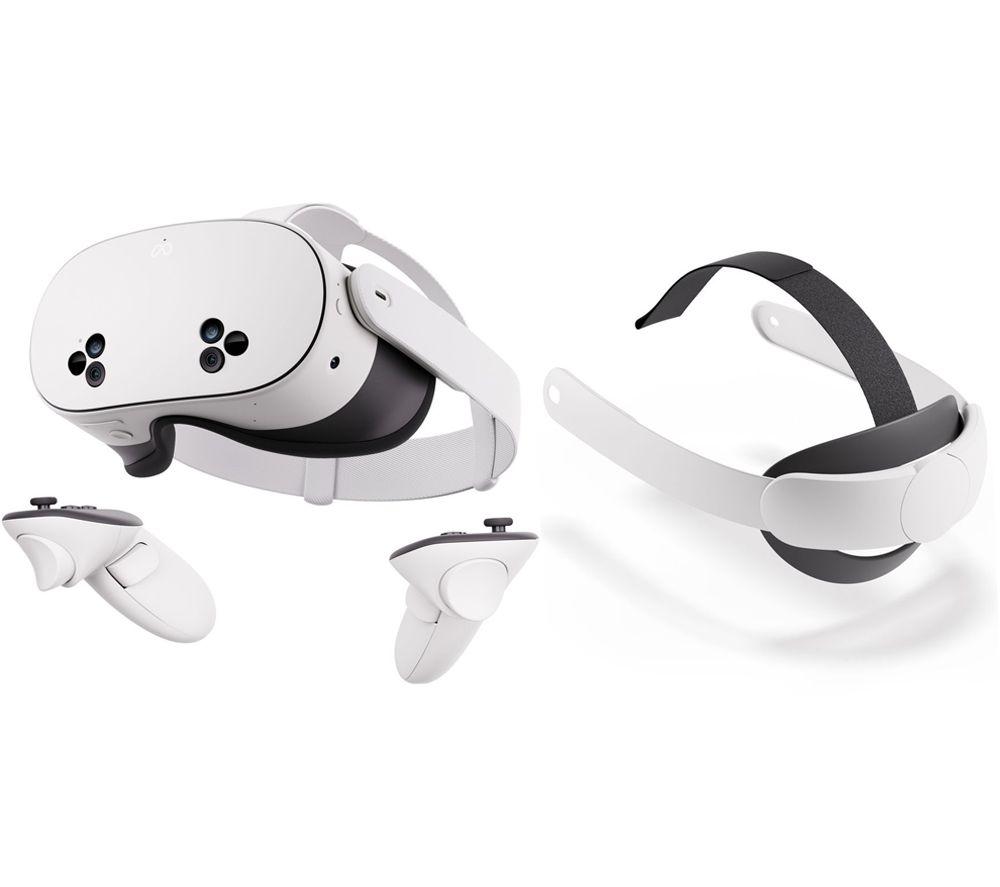 META Quest 3S Virtual Reality Headset & Quest 3/3S Elite Strap Bundle
