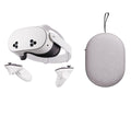 META Quest 3S Mixed Reality Headset & Quest 3 & 3S Carrying Case Bundle - White & Grey