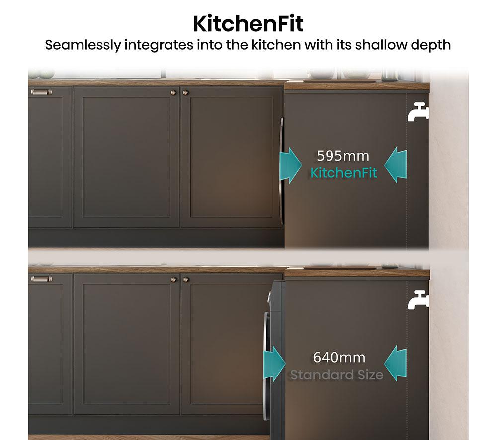 HISENSE KitchenFit 5i Series WF5I1245BBR WiFi-enabled 12 kg 1400 Spin Washing Machine - Black