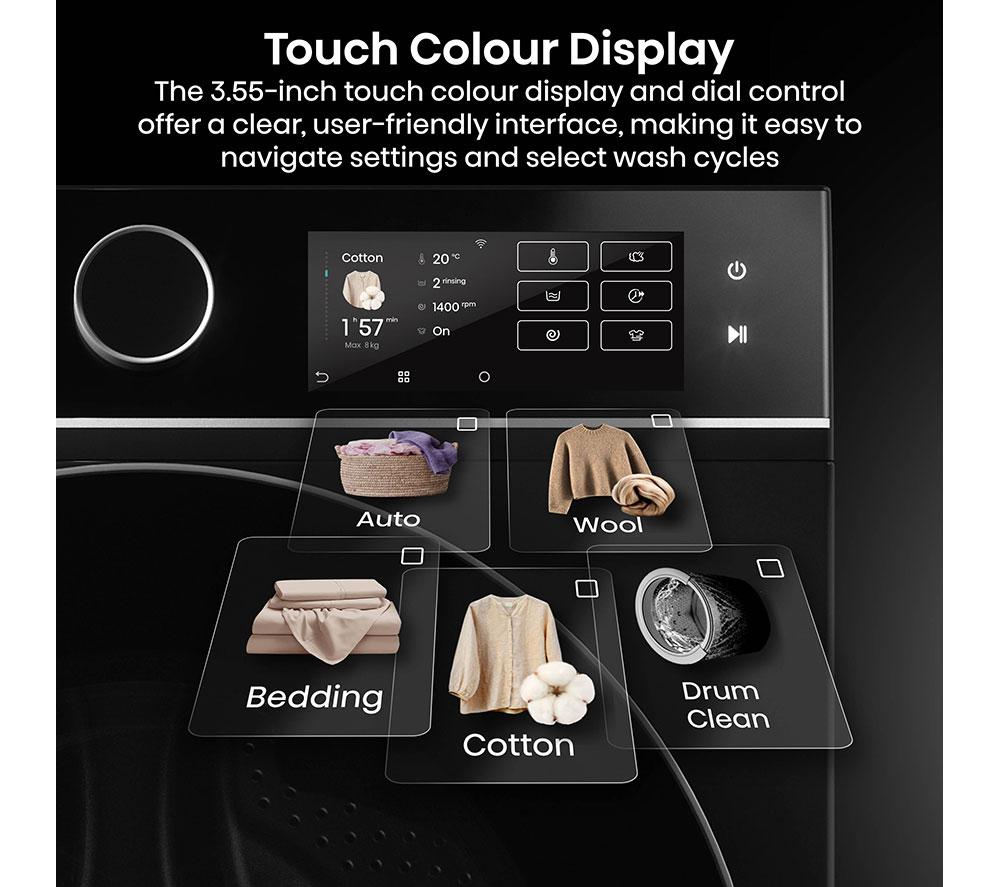 HISENSE KitchenFit 5i Series WF5I1245BBR WiFi-enabled 12 kg 1400 Spin Washing Machine - Black