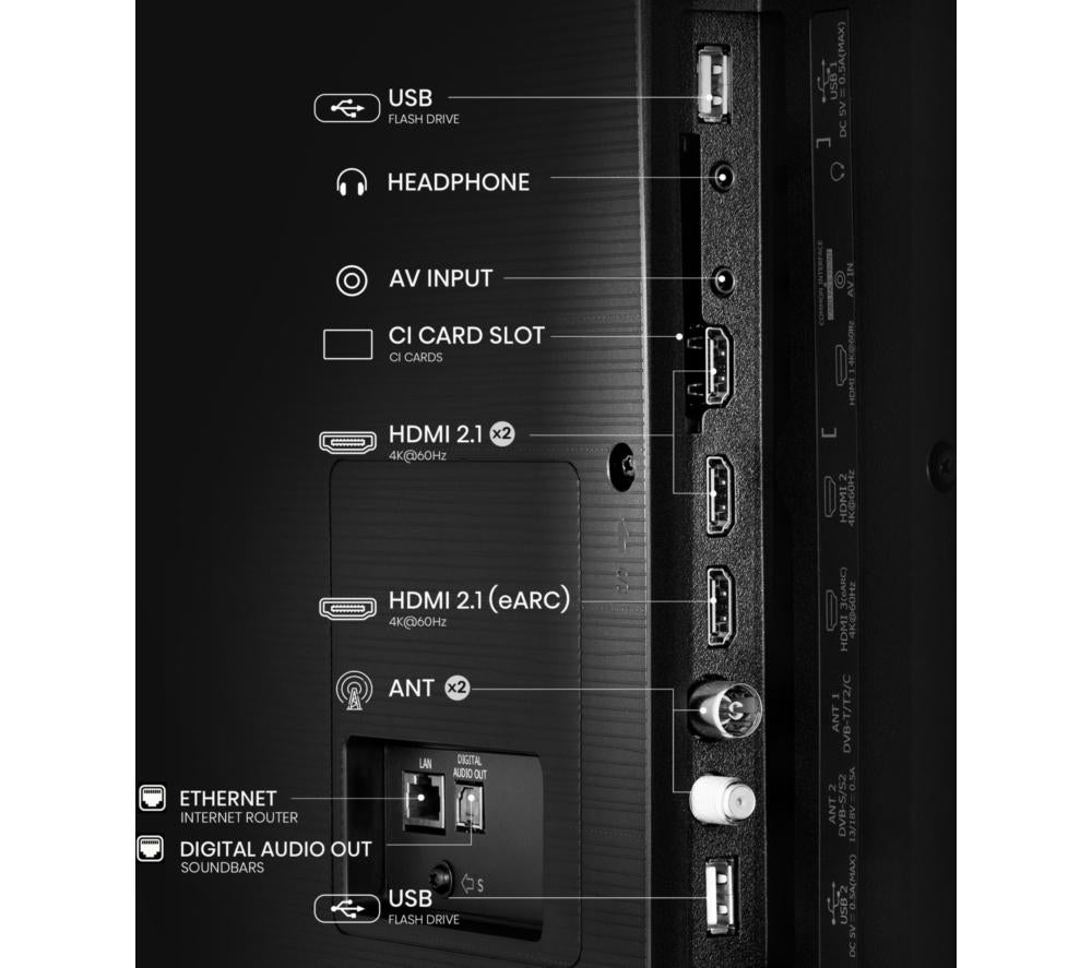 HISENSE E6Q 50" LED 4K HDR Smart TV with Freely - 50E6QTUK