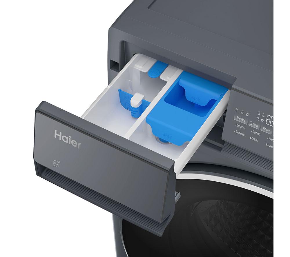Lavadora de carga frontal Haier X Series 7 HW120-B14367GUUK, WiFi, 12 kg, 1400 rpm, Grafito