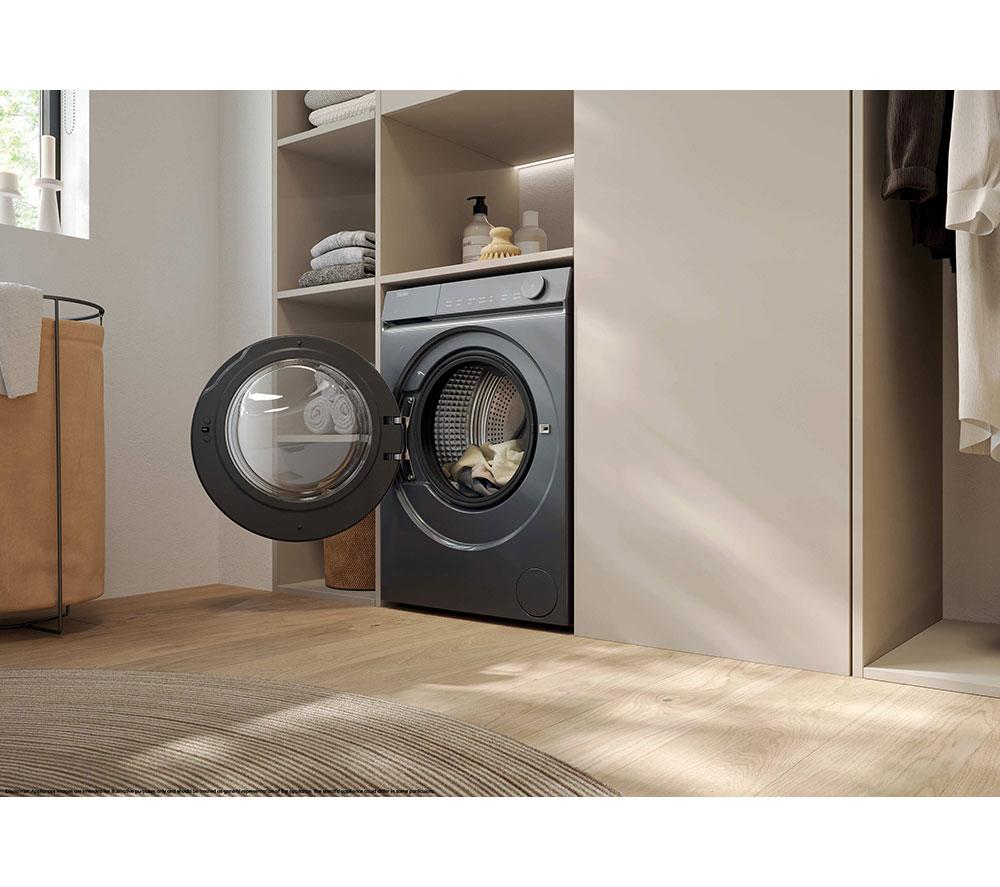 Lavadora de carga frontal Haier X Series 7 HW120-B14367GUUK, WiFi, 12 kg, 1400 rpm, Grafito
