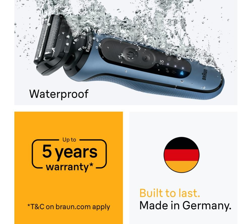 BRAUN Series 5 52-A1000S Electric Shaver - Azure