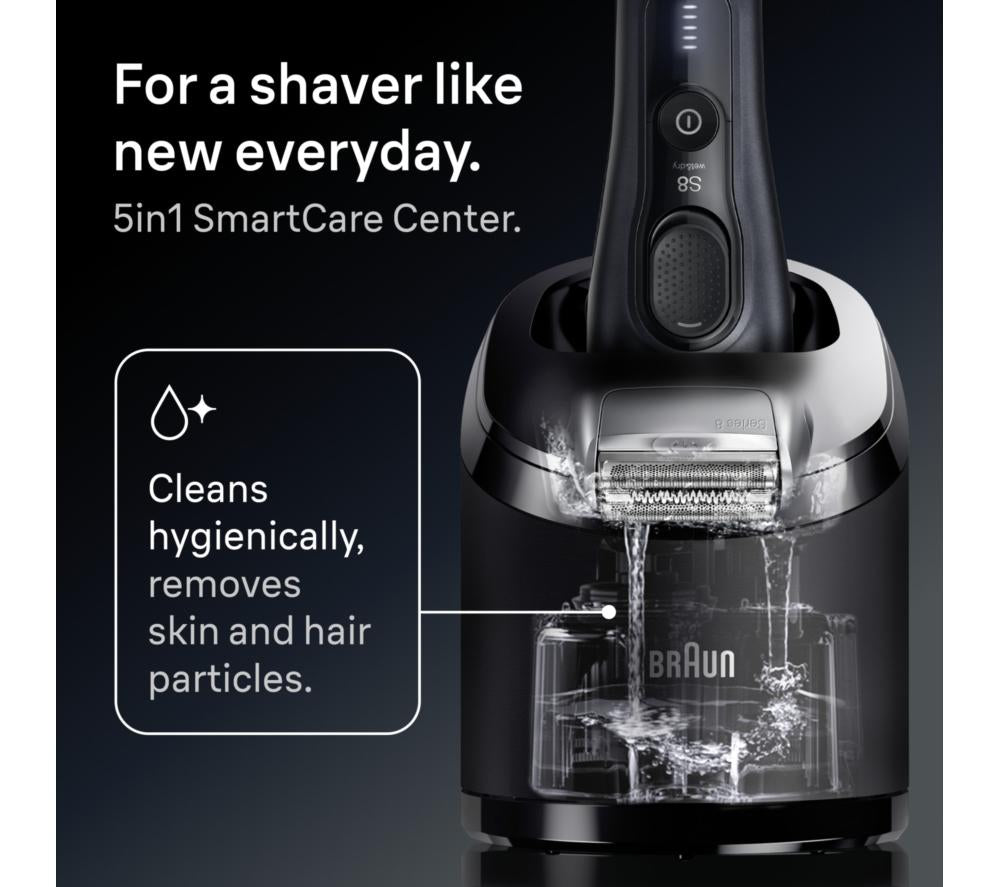 BRAUN Series 8 8663cc Wet & Dry Foil Shaver & SmartCare Centre - Grey