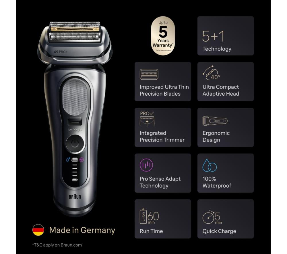 BRAUN Series 9 Pro+ 9667cc Nass- & Trockenrasierer – Silber