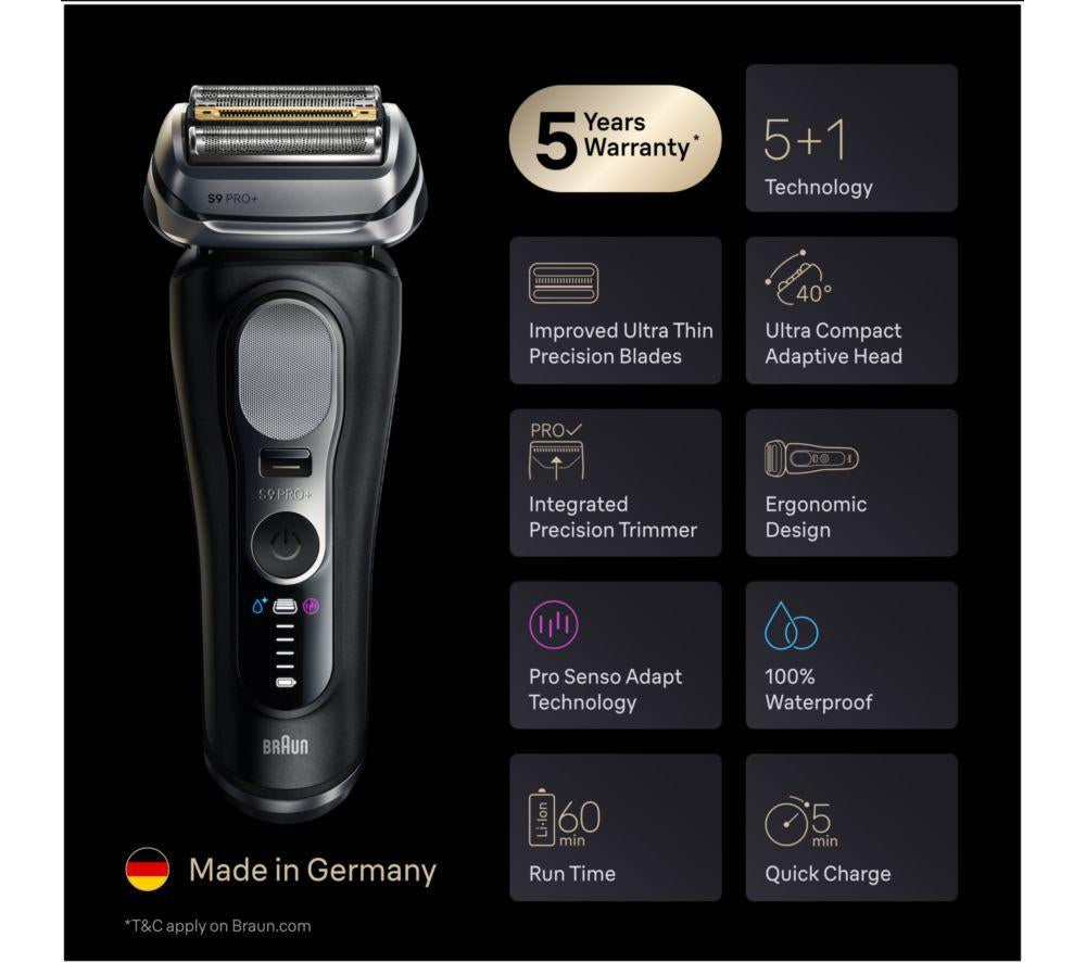 BRAUN Series 9 Pro+ 9610s Wet & Dry Electric Shaver - Black