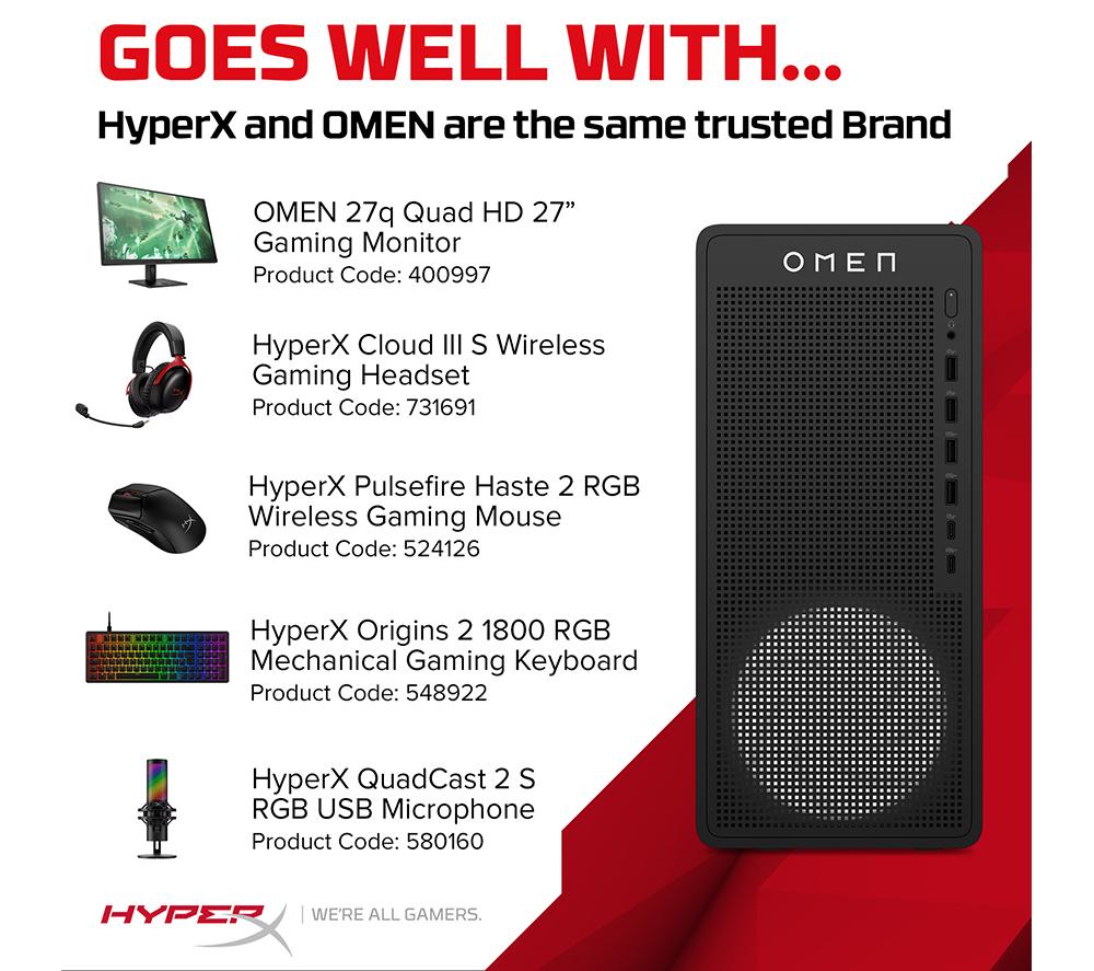 HP OMEN 16L Gaming PC - AMD Ryzen 5, RTX 3050, 1 TB SSD