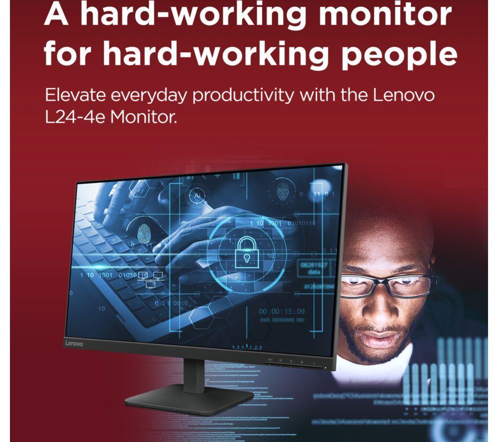LENOVO L24-4e Full HD 23.8" IPS Monitor - Raven Black