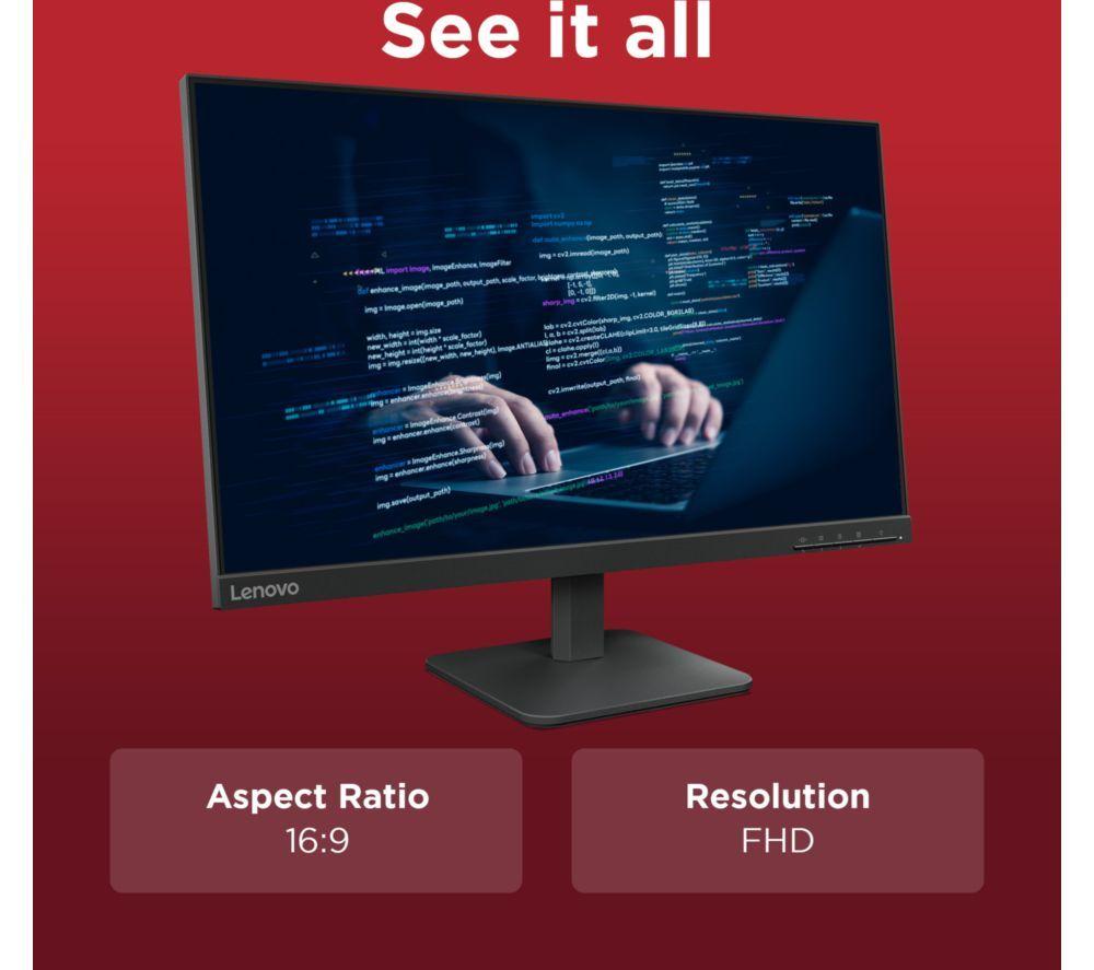 LENOVO L24-4e Full HD 23.8" IPS Monitor - Raven Black