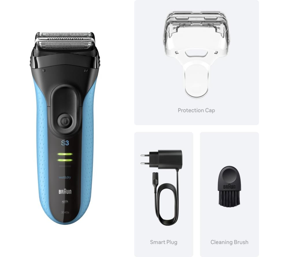 BRAUN Series 3+ 3040s Electric Wet & Dry Foil Shaver - Black