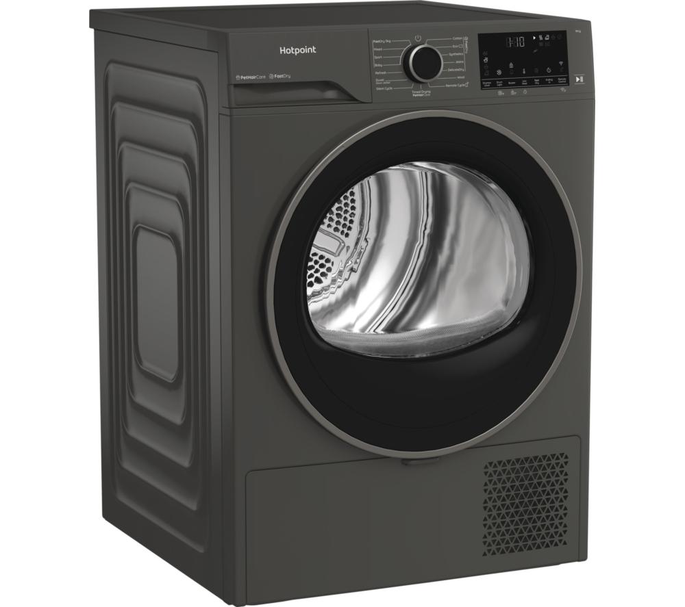 HOTPOINT FabricCare C HD 94M GBS UK WiFi-enabled 9 kg Heat Pump Tumble Dryer - Manhattan Grey