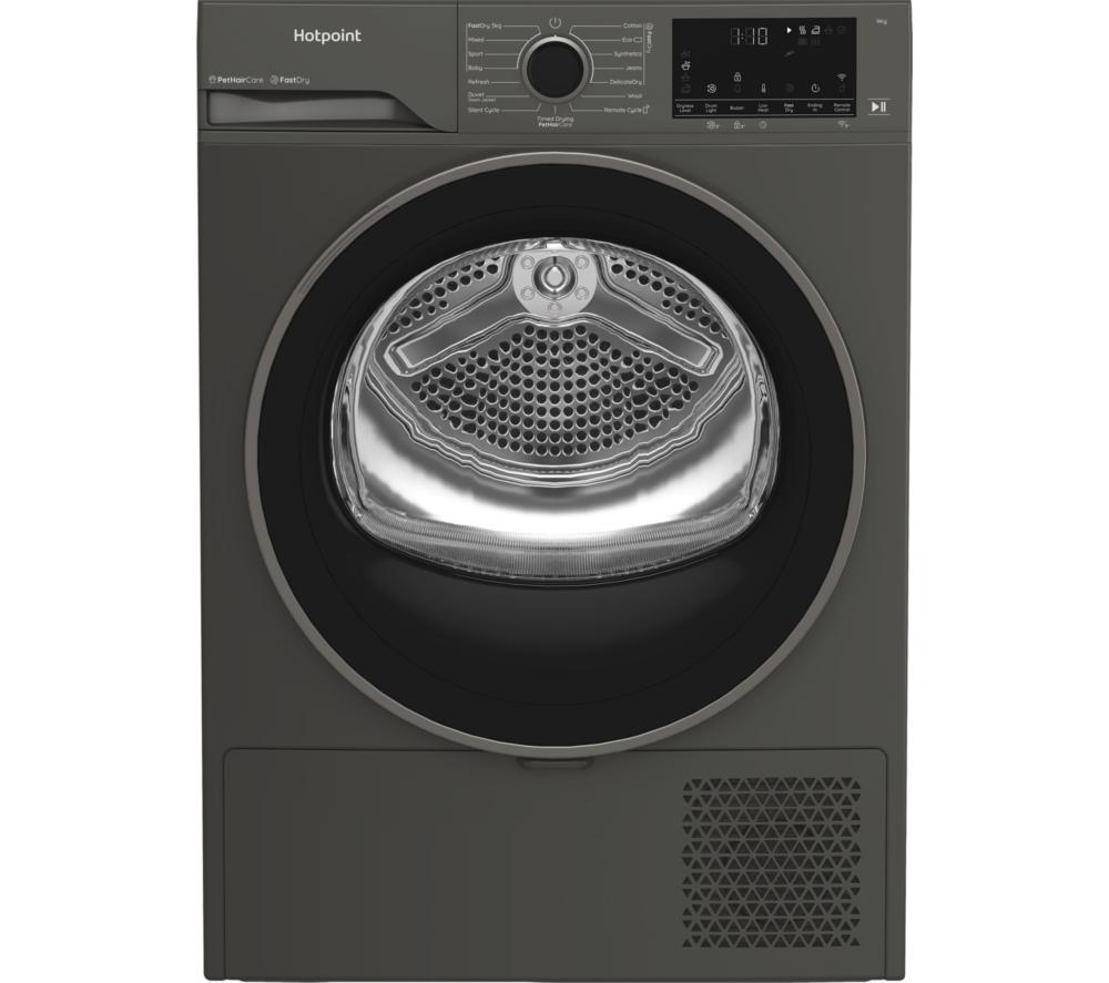 HOTPOINT FabricCare C HD 94M GBS UK WiFi-enabled 9 kg Heat Pump Tumble Dryer - Manhattan Grey
