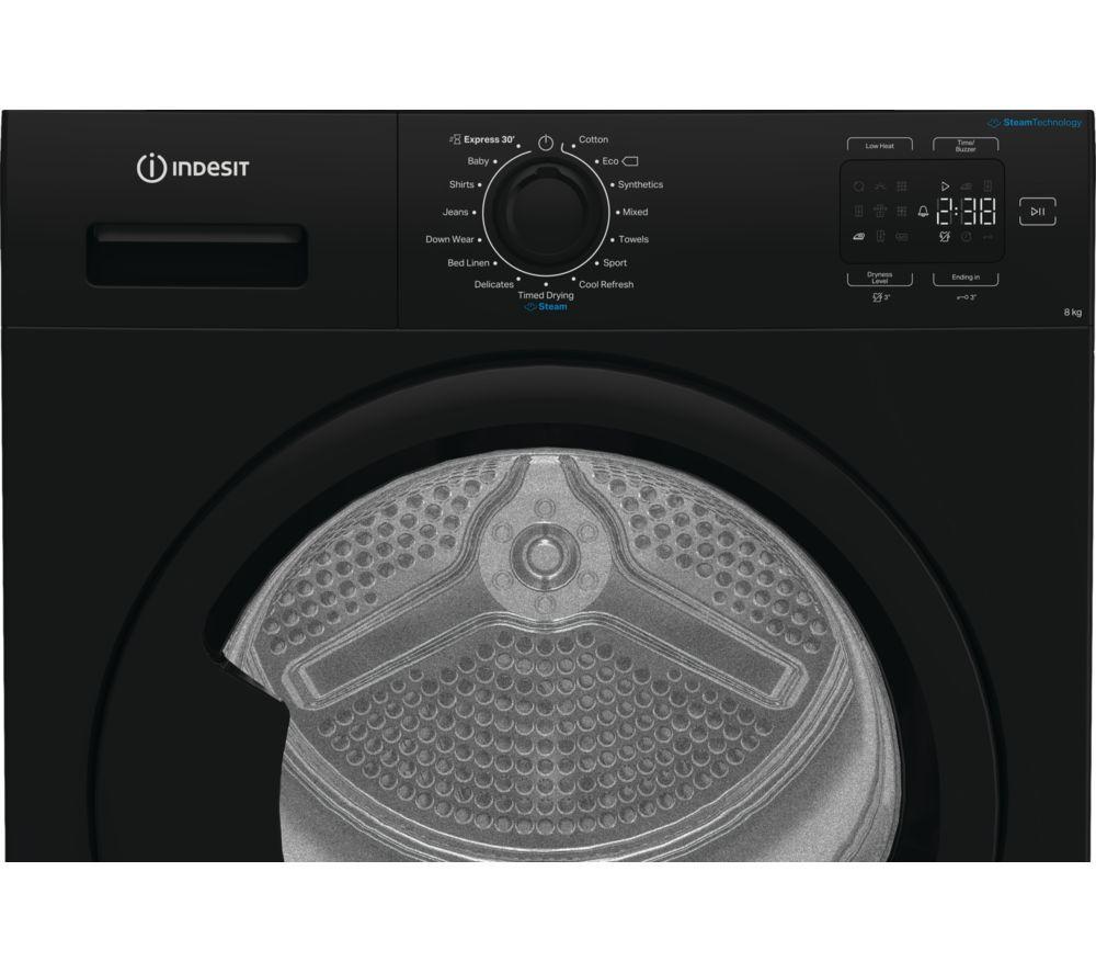 INDESIT C YSD 82D BB UK kg Heat Pump Tumble Dryer - Black