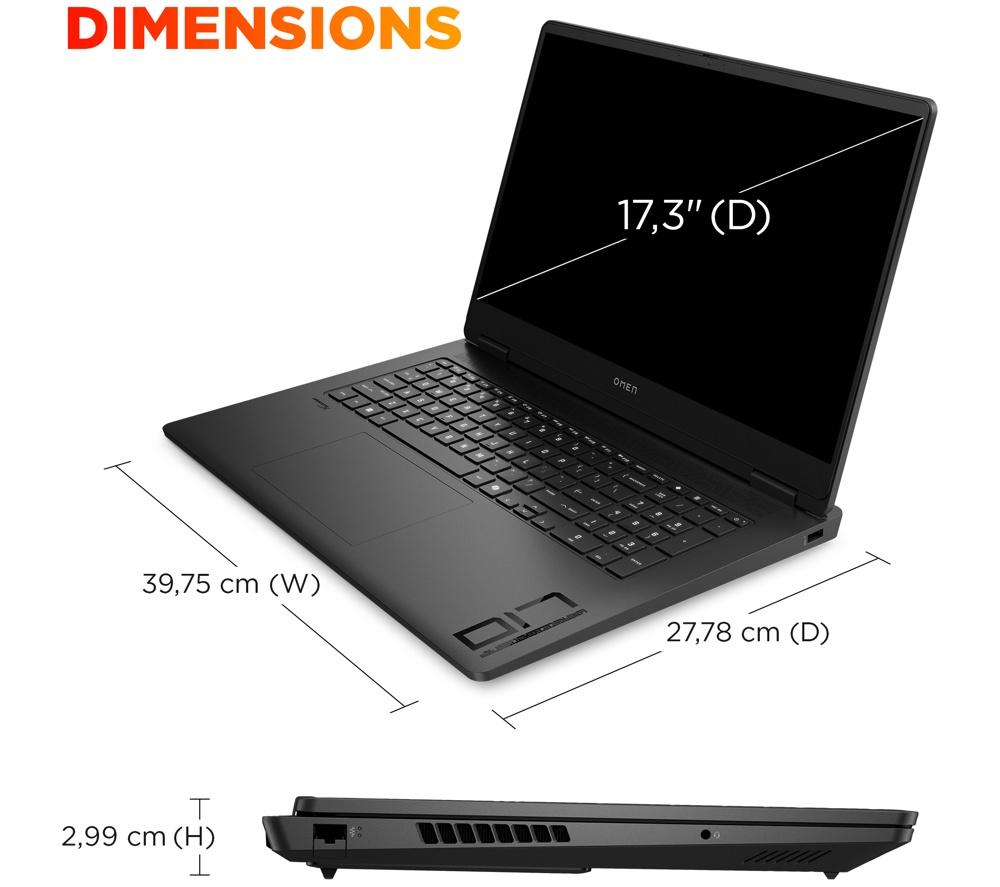 HP OMEN 17-db1505na 17.3" Gaming Laptop - AMD Ryzen AI 7, RTX 5060, 1 TB SSD