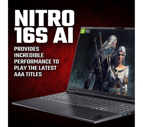 Portátil Gaming ACER Nitro 16S AI 16" - AMD Ryzen AI 9, RTX 5070 Ti, SSD de 1 TB