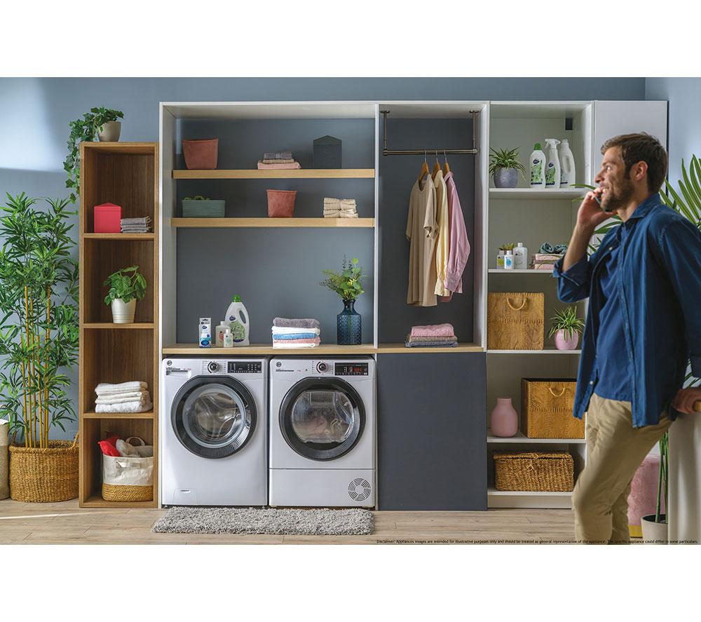 Secadora de bomba de calor HOOVER H-Dry 350 HRE H9N2TBE-80 conectada por Wi-Fi de 9 kg - Blanca