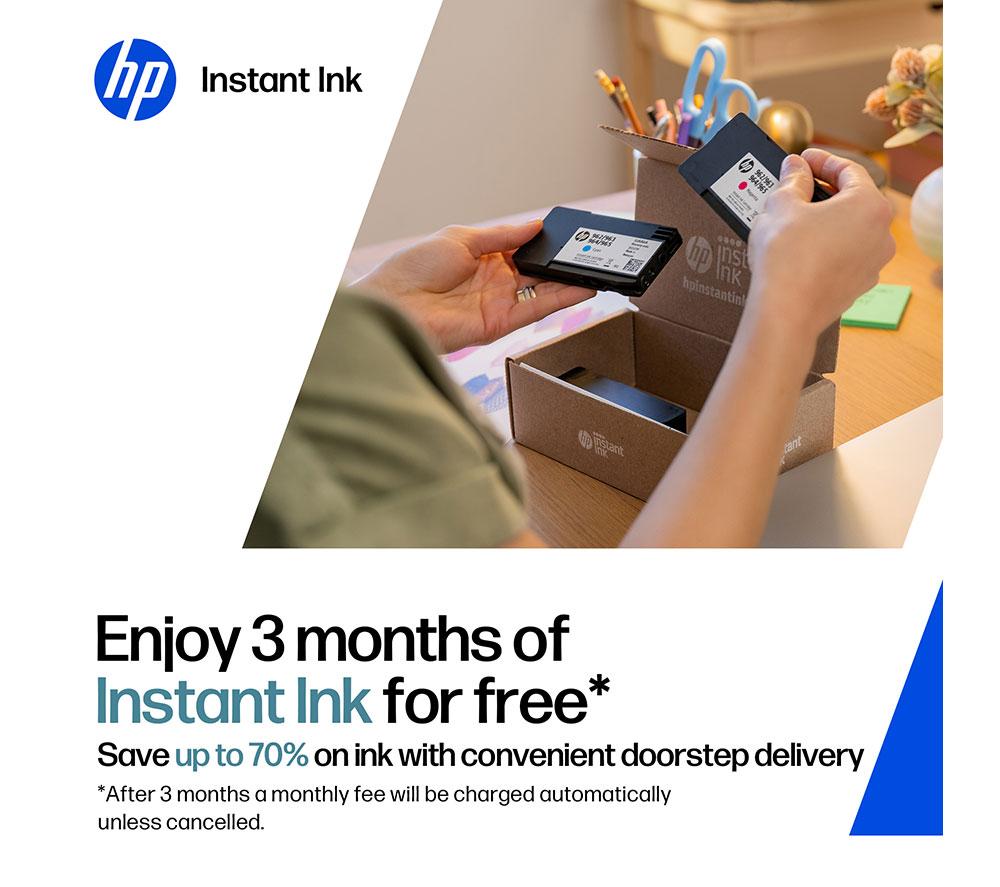 Impresora de inyección de tinta inalámbrica todo en uno HP DeskJet 2922 | Escáner y copiadora | 3 meses de tinta Instant Ink gratis
