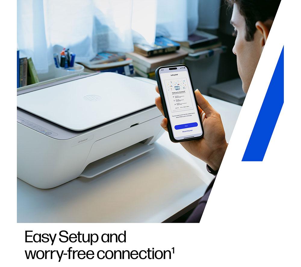 Impresora de inyección de tinta inalámbrica todo en uno HP DeskJet 2922 | Escáner y copiadora | 3 meses de tinta Instant Ink gratis