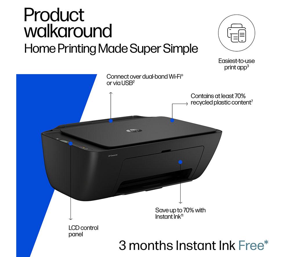 Impresora de inyección de tinta inalámbrica todo en uno HP DeskJet 2910 | Escanear y copiar | 3 meses de Instant Ink gratis