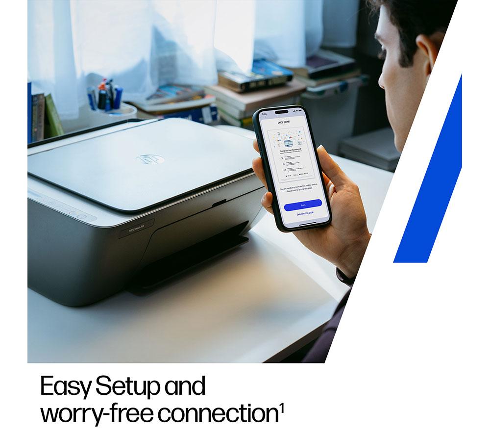 Impresora de inyección de tinta inalámbrica todo en uno HP DeskJet 2910 | Escanear y copiar | 3 meses de Instant Ink gratis