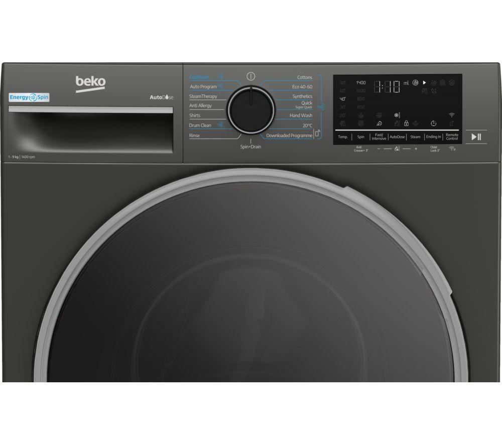 Lavadora BEKO Pro EnergySpin B5W5941BDG de 9 kg y 1400 rpm – Grafito