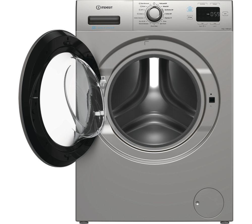 INDESIT Push&Go IP 846S PUSH&GO UK Lavadora de 8 kg y 1400 rpm - Plata